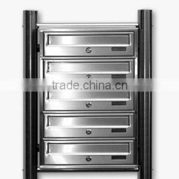Hot sale in German market 304 Stainless Steel apartment building mailbox 6 boxes