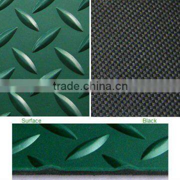 Green/Black Diamond Tread Pattern Floor/Green Anti-slip rubber sheet/flooring mat