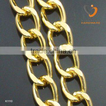 2.6-2.8mm thickness gold color curb chain 18.5*12.6mm