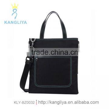 2015 men's waterproof canvas fabric bag with leather trim expensive tote handbag practical business bags