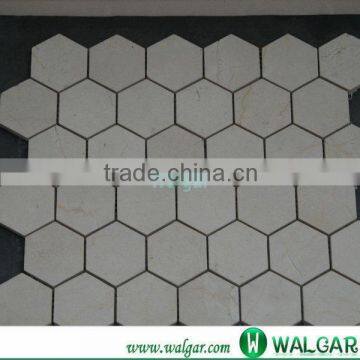 Hexagon white carrara marble mosaic tile