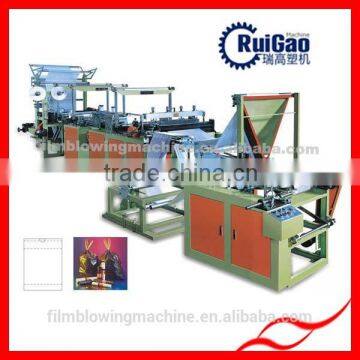 Computer control ribbon-throught garbage bag making machine