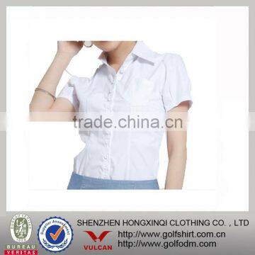 ladies short sleeve slim fit white occupation dress shirt