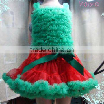 Baby Wholesale Boutique Christmas Top with Fluffy Skirt for 1-10year