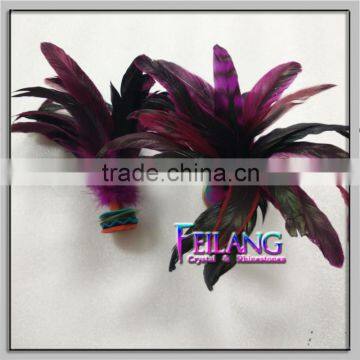 Dark Red Chinese Jianzi Feather Shuttlecock Kicker Toy Hack Sack Kids Party Game photo-3