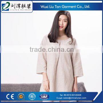 good quality linen pajama sleepwear dress for women