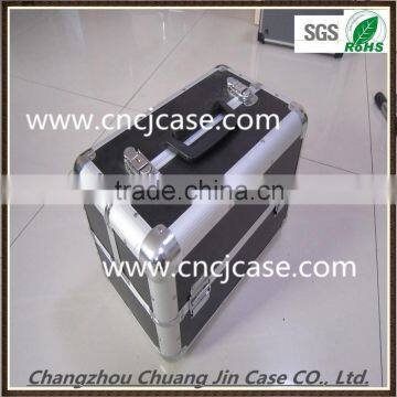 Black Useful Carrying Locking Aluminum Cosmetic Case With Trays photo-2