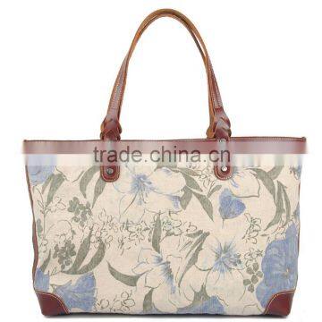 Oil Flower Printing Women Tote Bag Handbag for Wholesale Fashion Designer Bags With Flower photo-2