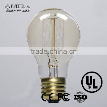 100 watt 240 voltage A19 decorative vintage lighting straight filament incandesent bulb