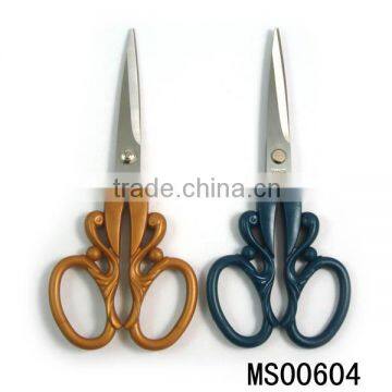 7.5" Stainless steel kitchen scissors with swan shape plastic handle