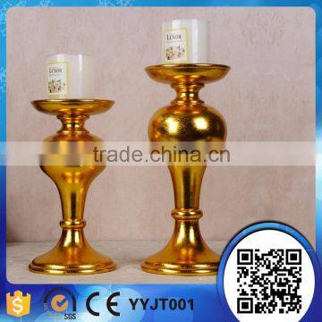 factory price resin golden candle holder