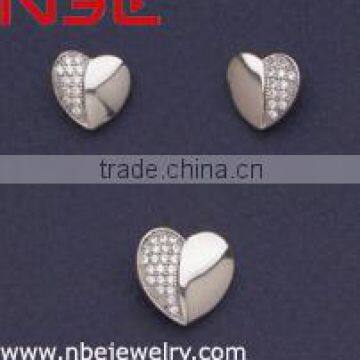 New hot selling heart shape micro pave jewelry set