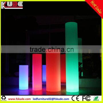 Rechargeable LED round column floor lamp for decoration