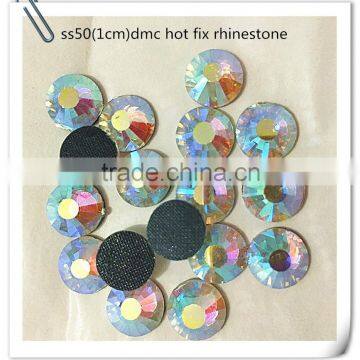 big size ss50 1cm crystal color dmc rhinestone hot fix for iron-on clothing,shoes,bags