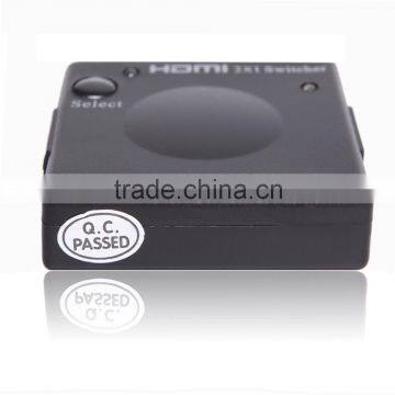 2 ports Mini HDMI Switch 2x1 support 3D 1080p hdmi switcher