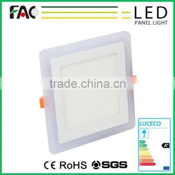 Round & square recessd red / blue lights china 25W double color led panel light