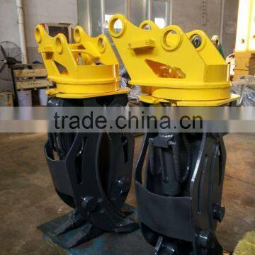 Rotating wood grapple/stone grapple for excavator