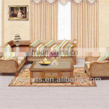 Full size natural rattan living room furniture outdoor rattan sofa set.