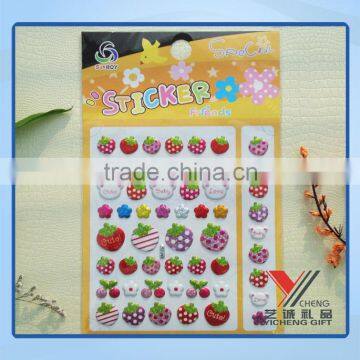 lovely strawberry glitter foam stickers for girls