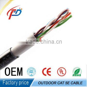 Lan cable for outdoor use waterproof double jacket PE Cat5e amour cable