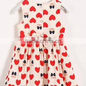 2016 New Style Children Girls Dress Love Heart Printed Dress Wholesale OEM ODM photo-2