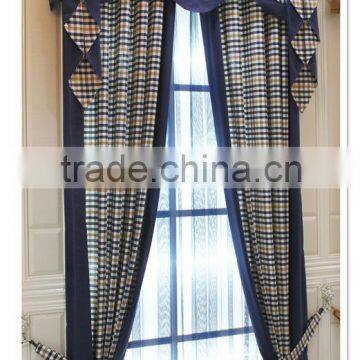 Luxury European style linen mixed window curtain with valance