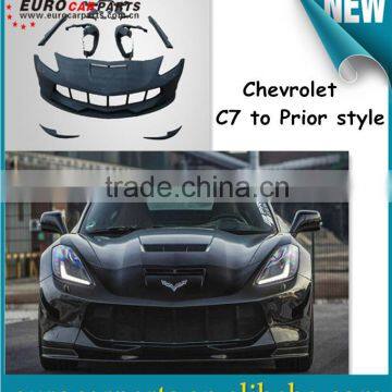 High quality FRP Chevrolet C7 changing into prior style body kit fitting for Chevrolet Corvette stingray C7 supersport coupe