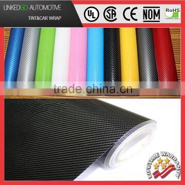 Fashion car sticker 1.52*30M vinyl wrap 4D Black Carbon Fiber Vinyl sticker sheet