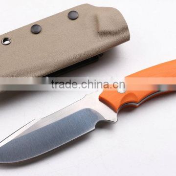 OEM orange G10 handle camping combat knife with D2 baldes