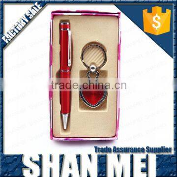 best gift for friend red key ring and ball pen high quality gift set