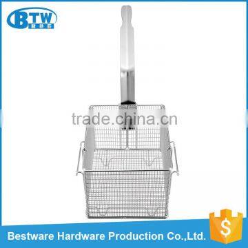 Polished treatment stainless steel non-stick rectangular fry basket