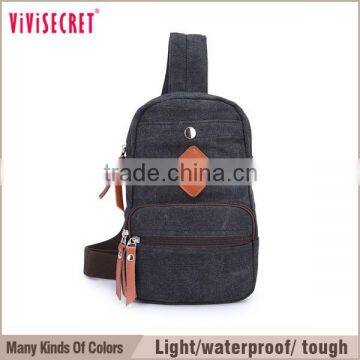 Vivisecret Outdoor Sports Casual Canvas Backpack Crossbody Sling Bag Shoulder Bag Chest Bag for Men photo-5