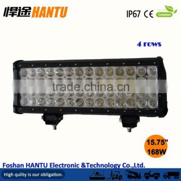 168W quad rows off road led light bar 15.7" led driving light bars/waterproof optically clear/MODEL:HT-13168