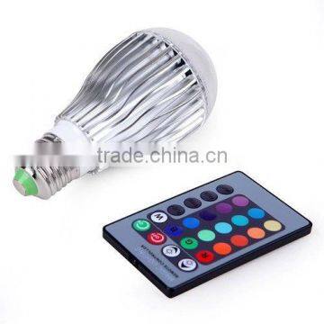 E27 RGB LED Lamp Light Bulb 16 Colors Changing 9W magic + IR Remote Control CJ-RGBQPD-020