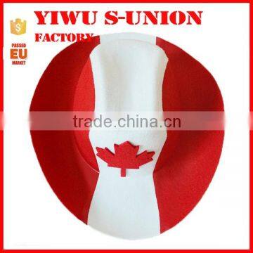 National football fans non woven felt canada flag hat