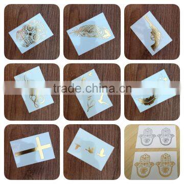 ready made 5.5x8cm gold body temporary stock tattoos