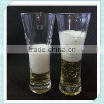 Hand made carlsberg beer glass cup 300ml carlsberg glass cup for sale