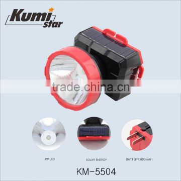 powerful plastic solar rechargeable led headlamp KM-5504