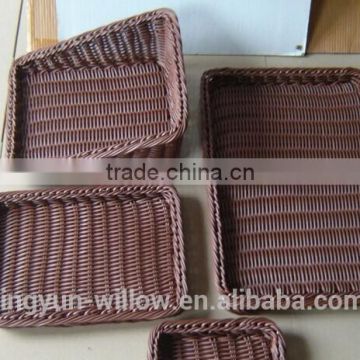 Brown plastic baskets