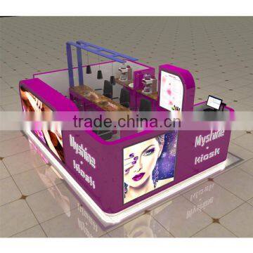 Wooden stall for design nail bar kiosk for manicure