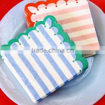 Candy Stripes party tableware Blue Pink Stripe 5" Party Napkins