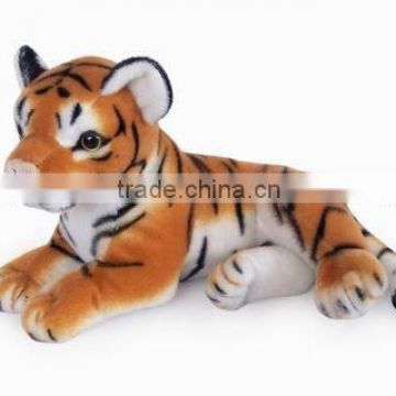 factory wholesale realistic side-lying brown tiger plush toys stuffed plush jungle animal toy plush brown tiger soft toy