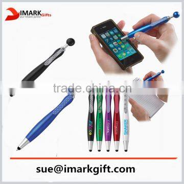 ball shaped push button ballpoint pen promotional logo stylus ball pen