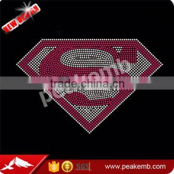 superman iron on Rhinestone transfers design hot fix rhinestone transfer motifs design