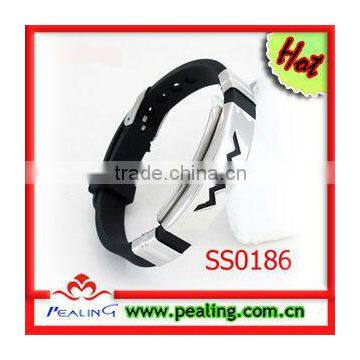 Fashion 316 L stainless steel bracelet health silicone bracelet