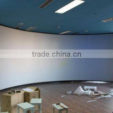 large format curved projection screen for simulator system