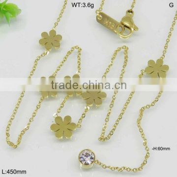 Endearing hawaii style flower design gold plating necklace