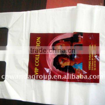 HDPE C-fold plastic degradable t-shirt bag