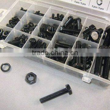 TC 240pc BV Certification Metric Assorted Black Auto Bolts Nuts Kit