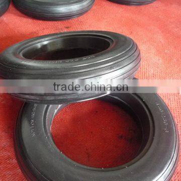 Straight pattern PU foamed wheel 3.50/2.50-8 flat free tire